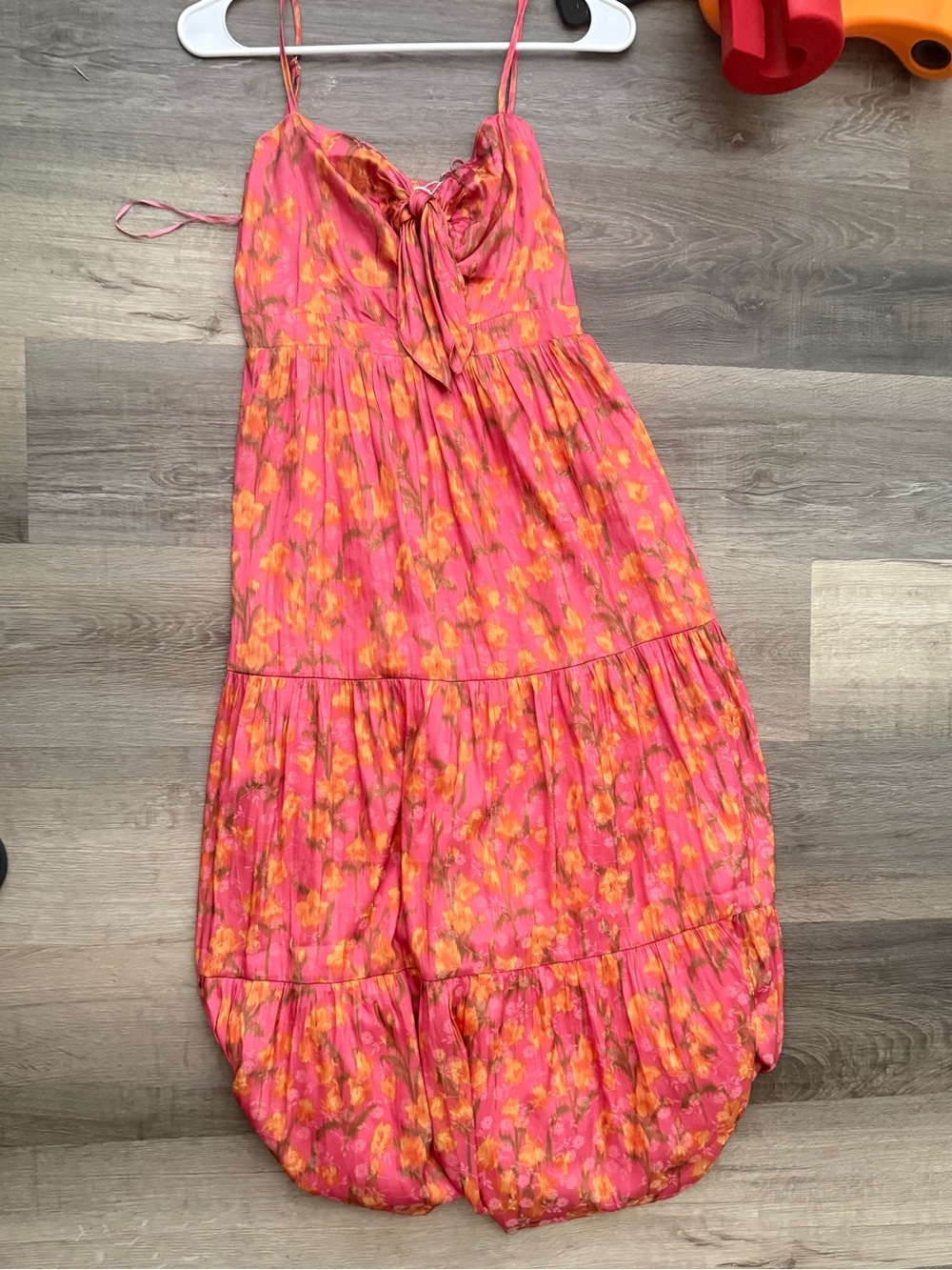 Sadie & Sage Pink and Orange Floral Tiered Sundress